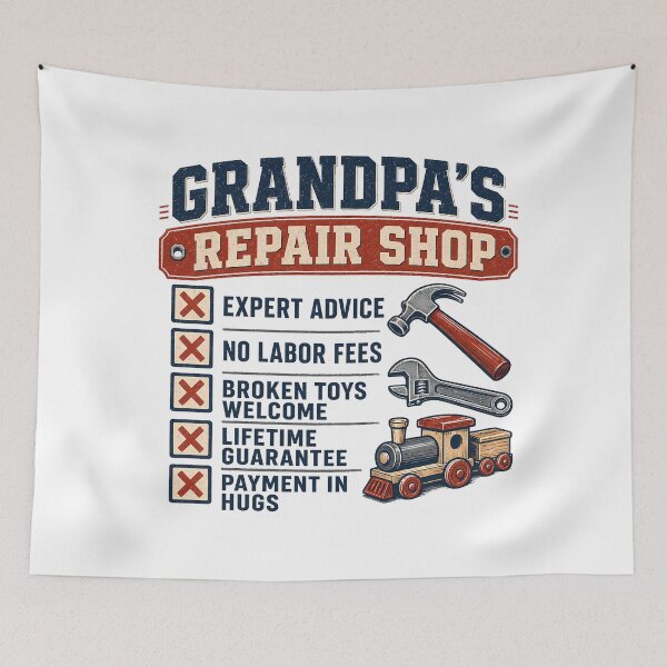Item preview, Grandpas Repair Shop Payment In Hugs Vintage Sign designed and sold by chattsuede.