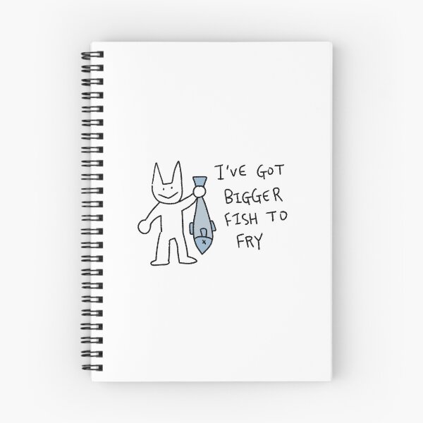 Item preview, Bigger Fish to Fry Cat Sticker – Funny Cat Pun Illustration, Minimal Doodle Art designed and sold by lazydayz16.