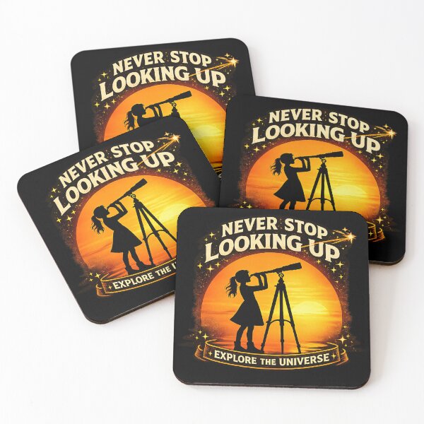 Item preview, Never Stop Looking Up Astronomy Telescope Sunset Shirt – Stargazer Gift for Astronomy Lovers designed and sold by MattyManiac.