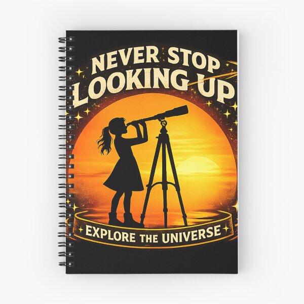 Item preview, Never Stop Looking Up Astronomy Telescope Sunset Shirt – Stargazer Gift for Astronomy Lovers designed and sold by MattyManiac.