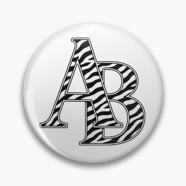 Item preview, Zebra Print AB Initials Monogram Letter Design designed and sold by NaphDesigns.