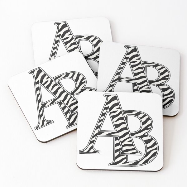Item preview, Zebra Print AB Initials Monogram Letter Design designed and sold by NaphDesigns.