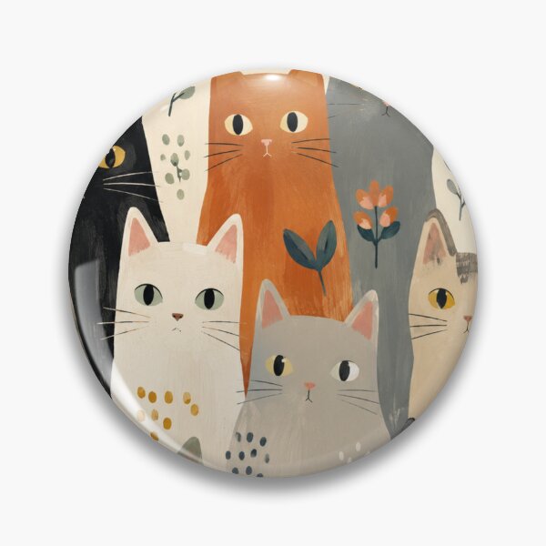 Item preview, Cute Minimalist Cat Pattern | Scandinavian Folk Art Cat Illustration | Seamless Redbubble Design designed and sold by Aramdesing.