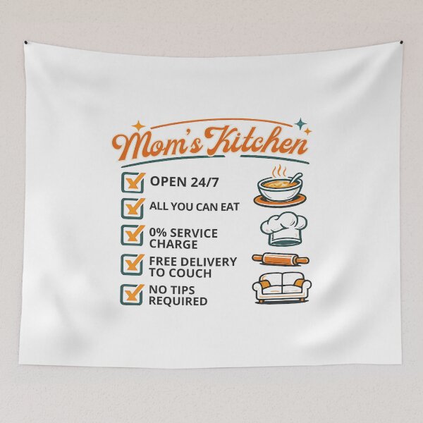 Item preview, Mom's Kitchen Open 24/7 Humorous Retro Gift designed and sold by chattsuede.