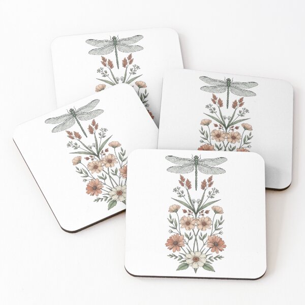 Item preview, Vintage Dragonfly Floral Botanical Boho Nature Design designed and sold by PlumArtDesign.