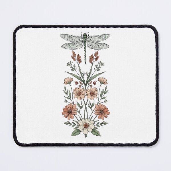 Item preview, Vintage Dragonfly Floral Botanical Boho Nature Design designed and sold by PlumArtDesign.