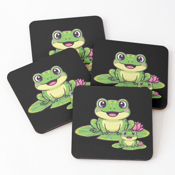 Item preview, Cute Kawaii Frog Lily Pad Cartoon designed and sold by Bloomelle Studio.