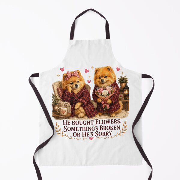 Item preview, Funny Pomeranian Couple Flowers Husband Wife Marriage Gift designed and sold by Gentlestate.