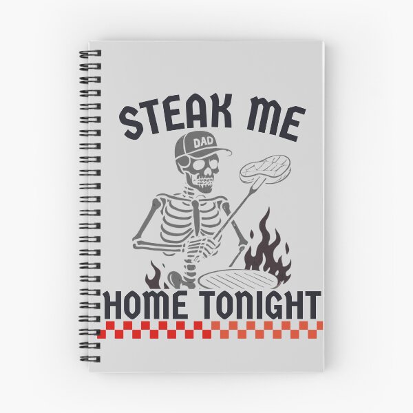 Item preview, Steak Me Home Tonight Skeleton Dad BBQ Shirt | Funny Grilling Dad Retro Vintage Skeleton Tee designed and sold by azLittleLuxur.