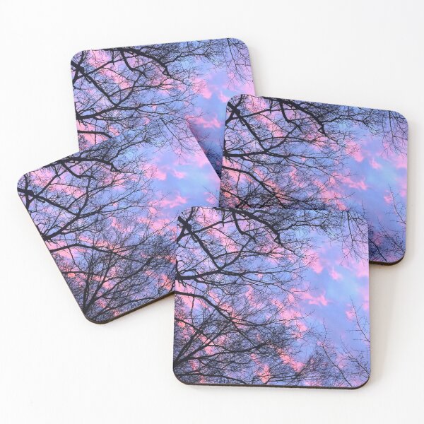 Item preview, pink sunrise winter trees, real photograph designed and sold by GiSilver.