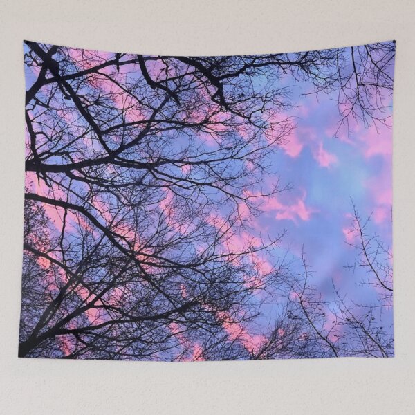 Item preview, pink sunrise winter trees, real photograph designed and sold by GiSilver.