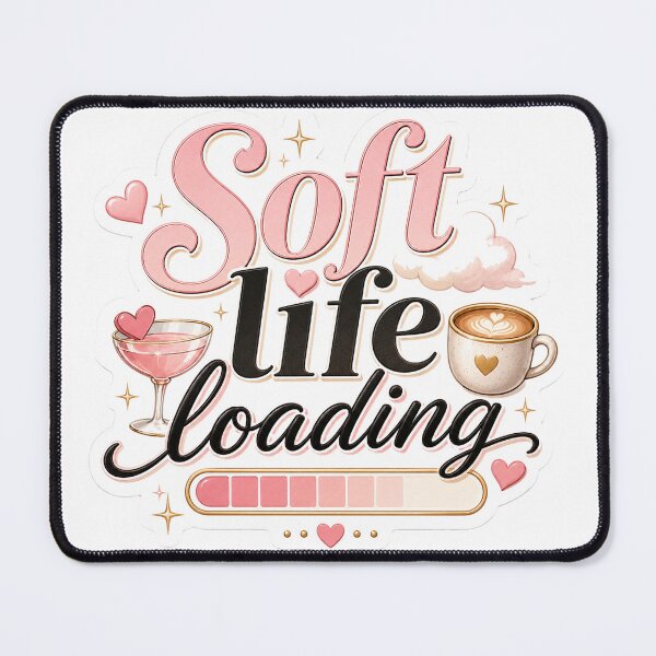 Item preview, Soft Life Loading Cute Pink Self Care Aesthetic designed and sold by NaphDesigns.