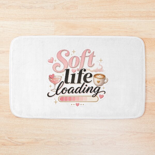 Item preview, Soft Life Loading Cute Pink Self Care Aesthetic designed and sold by NaphDesigns.