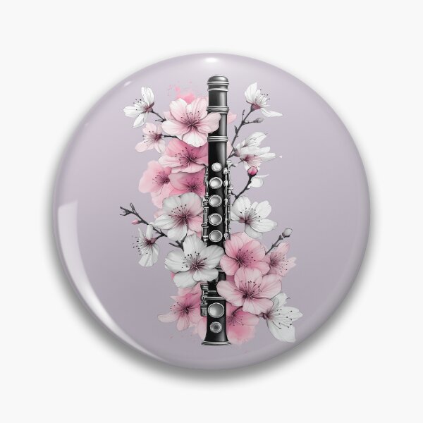Item preview, Clarinet and Flowers - World Music Day and Botanical designed and sold by Art-Arcade6.