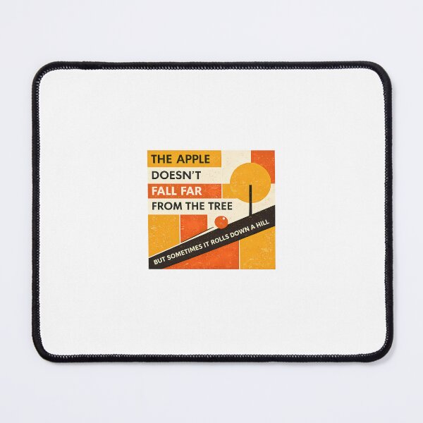 Item preview, Apple Rolls Down Hill Quote Mid-Century Modern Family Humor designed and sold by chattsuede.