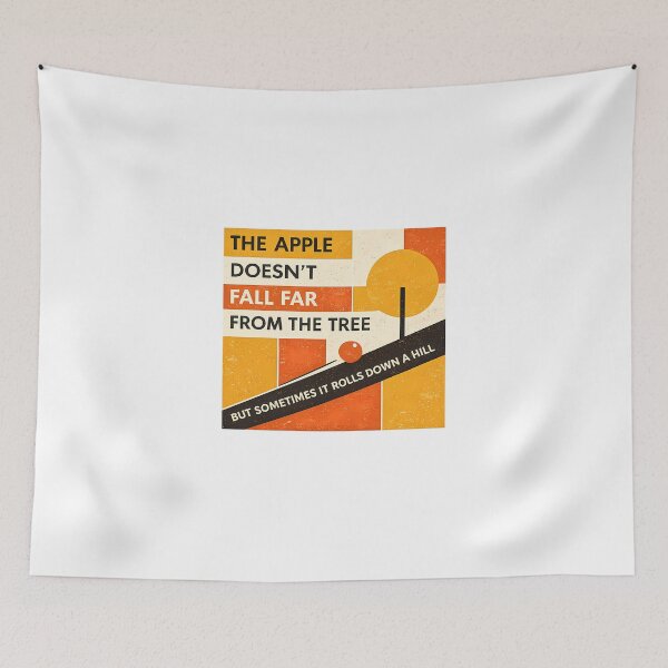 Item preview, Apple Rolls Down Hill Quote Mid-Century Modern Family Humor designed and sold by chattsuede.