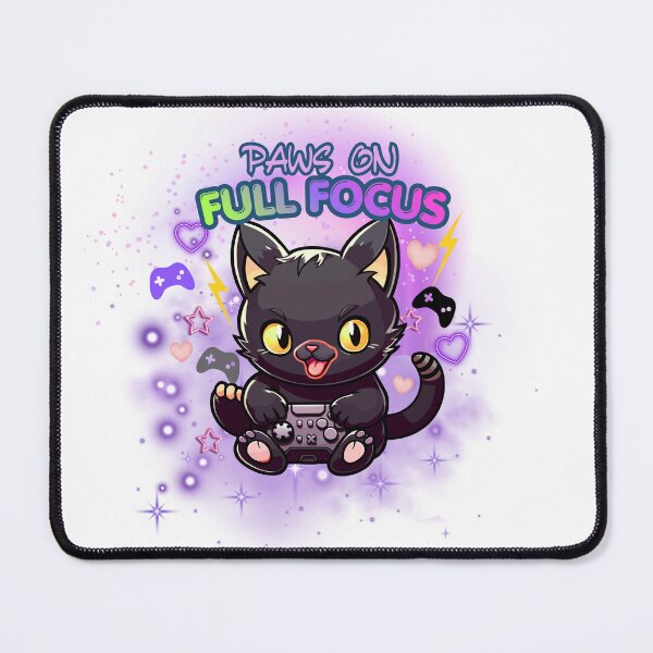 Item preview, Paws On Full Focus – Cute Gamer Cat designed and sold by Sarah'sCreativeLab.
