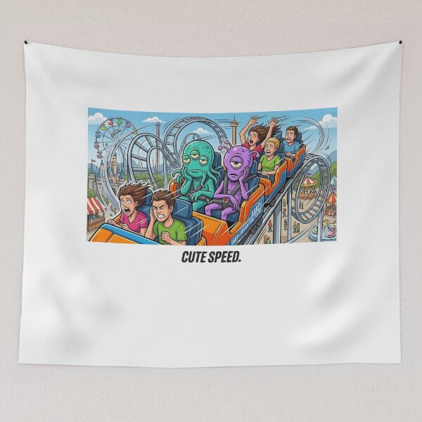 Item preview, Cute Speed - Funny Space Aliens Amusement Park Design designed and sold by HornbillDesign.