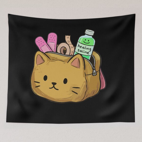 Item preview, Whimsical Feline Emergency Bag designed and sold by Emegan Print Art.