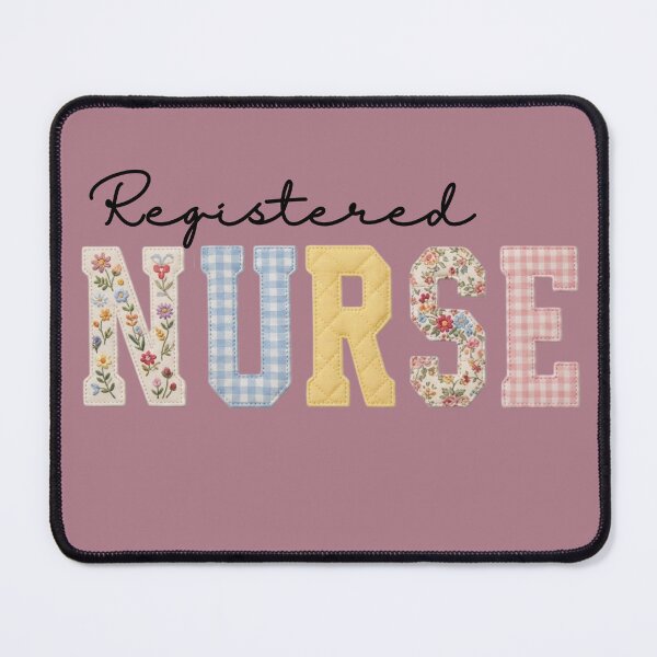 Item preview, Registered Nurse with faux patchwork letters, RN Registered Nurse Vintage style. designed and sold by Lam Assia.