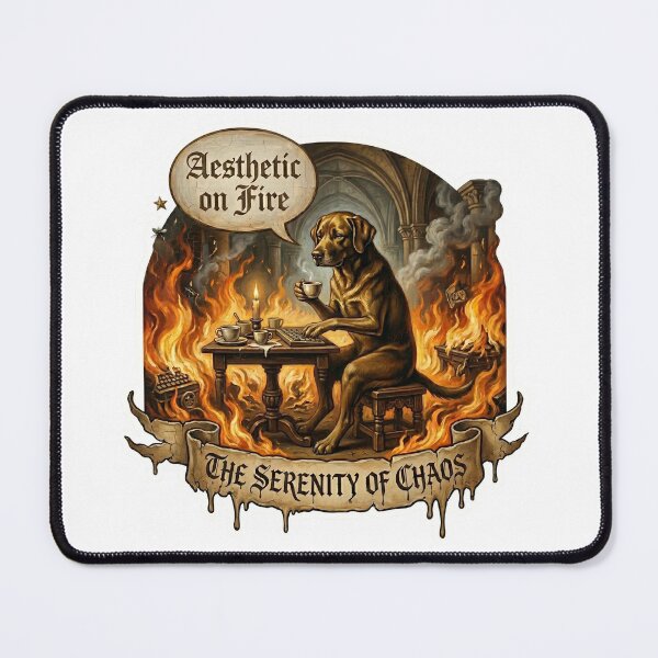 Item preview, This is Fine" Baroque Oil Painting- The Serenity of Chaos designed and sold by PixelsTelas.