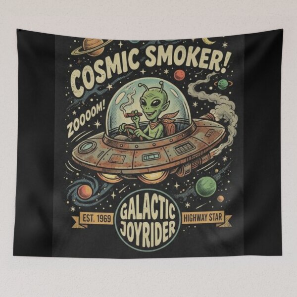 Item preview, Smoking Alien UFO designed and sold by ALL ART .