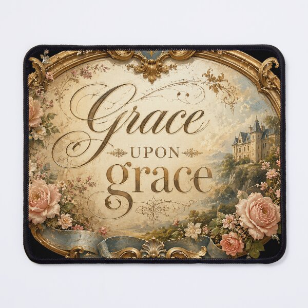 Item preview, Grace Upon Grace Vintage Floral Christian Design designed and sold by NaphDesigns.