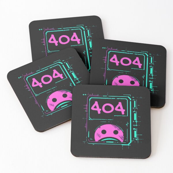 Item preview, Neon 404 Error Glitch  Retro Cyberpunk Aesthetic Art designed and sold by RetroWaveArtCo.