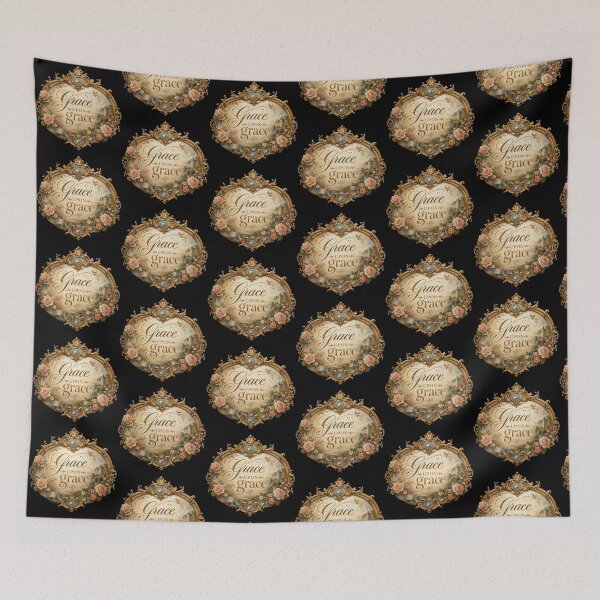 Item preview, Grace Upon Grace Vintage Floral Christian Design designed and sold by NaphDesigns.