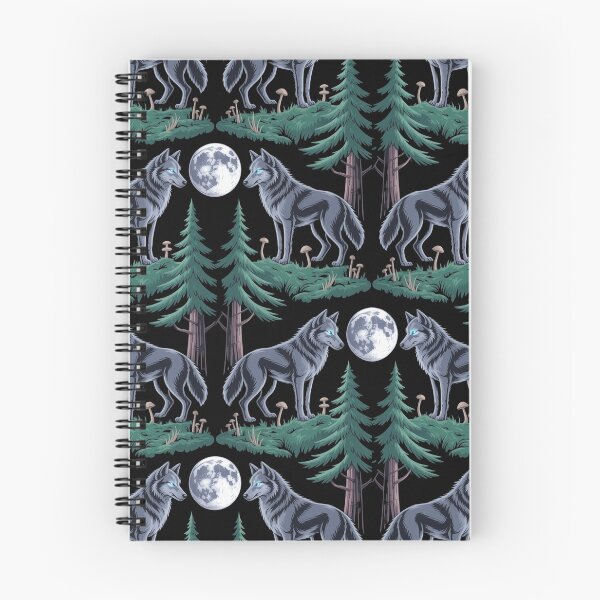 Item preview, Mystic Wolf Moon Forest Witchcore Pattern designed and sold by WikaKowalczyk.
