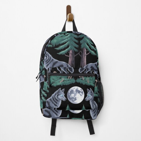 Item preview, Mystic Wolf Moon Forest Witchcore Pattern designed and sold by WikaKowalczyk.