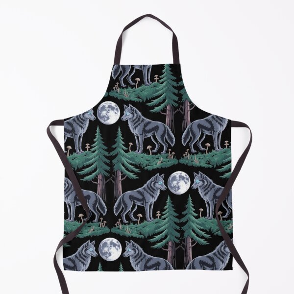Item preview, Mystic Wolf Moon Forest Witchcore Pattern designed and sold by WikaKowalczyk.