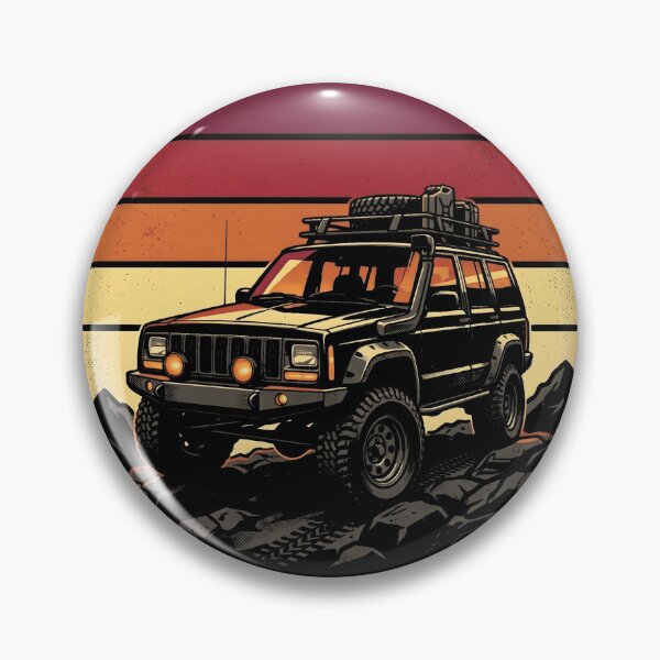 Item preview, Retro Sunset Cherokee XJ Overlanding - Off-Road Adventure designed and sold by Off-Road-Zone.