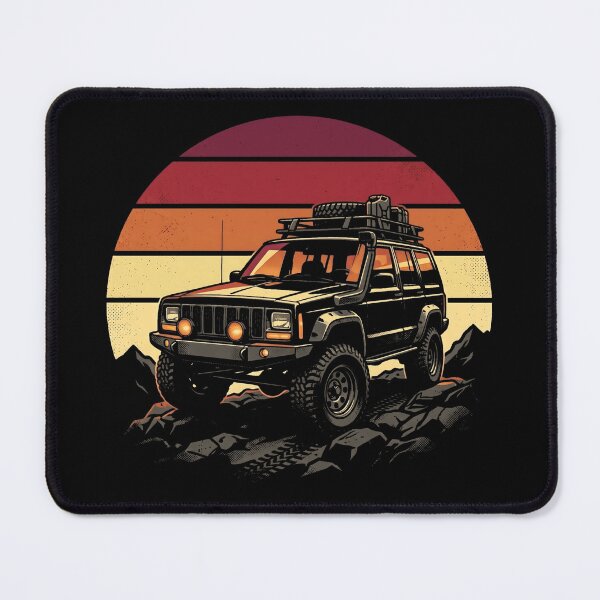 Item preview, Retro Sunset Cherokee XJ Overlanding - Off-Road Adventure designed and sold by Off-Road-Zone.