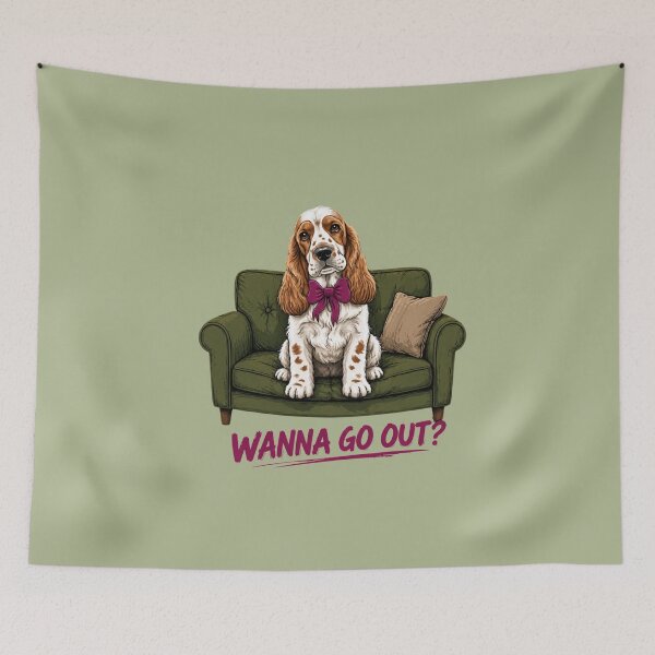 Item preview, Wanna Go Out? – Cute Dog on Couch T-Shirt designed and sold by Aimetoi.