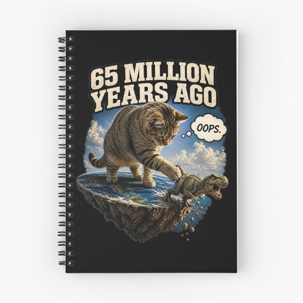 Item preview, Funny Cat Dinosaur Extinction T-Shirt | 65 Million Years Ago Meme Design designed and sold by CrazyWizardCat.