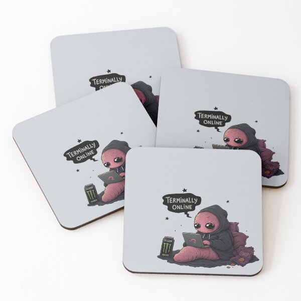 Item preview, Terminally Online Sleepy Worm – Cute Creepy Art designed and sold by YuliaHulia.