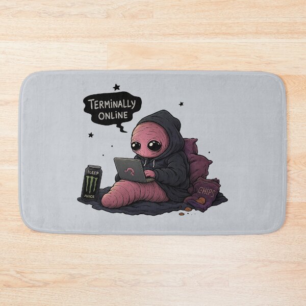 Item preview, Terminally Online Sleepy Worm – Cute Creepy Art designed and sold by YuliaHulia.