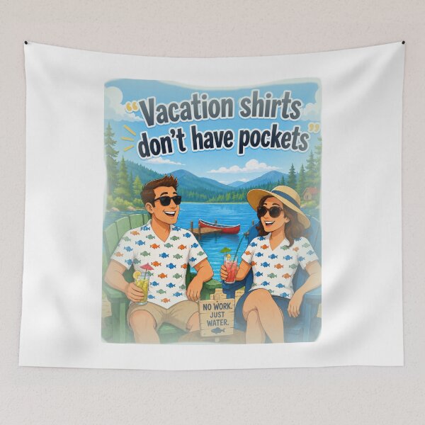 Item preview, Vacation Shirts Don’t Have Pockets Funny Lake Vacation Cartoon Art designed and sold by TerScott.