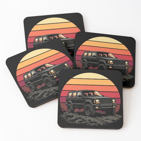 Item preview, Retro Sunset Black Cherokee XJ - Off-Road Adventure designed and sold by Off-Road-Zone.