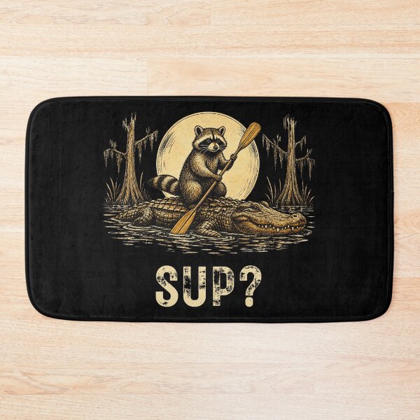 Item preview, Swamp Adventure Graphic, Raccoon and Gator Illustration, Night Forest designed and sold by CMM-Designs.