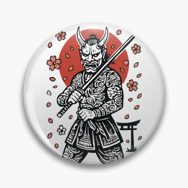 Item preview, Oni Samurai Warrior – Japanese Demon Katana Sakura Art designed and sold by kaxymax.