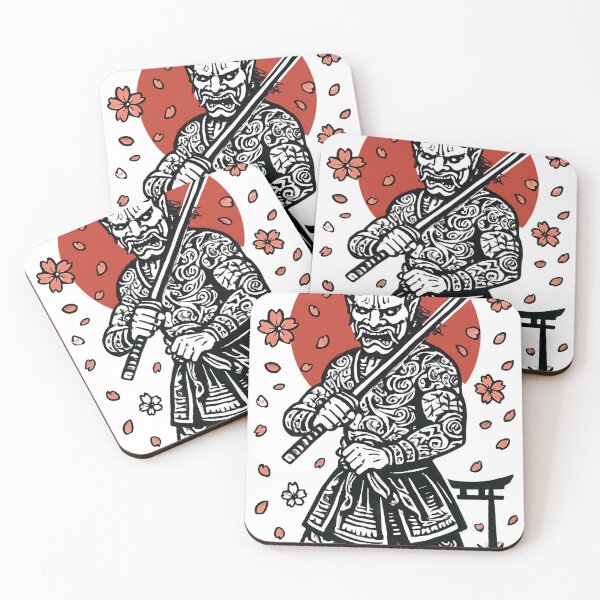Item preview, Oni Samurai Warrior – Japanese Demon Katana Sakura Art designed and sold by kaxymax.
