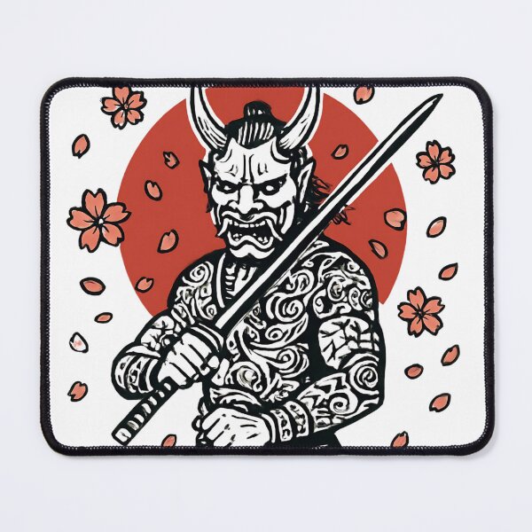Item preview, Oni Samurai Warrior – Japanese Demon Katana Sakura Art designed and sold by kaxymax.