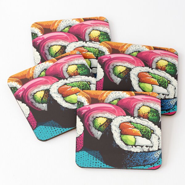 Item preview, Bold Comic Sushi Pop Art, Colorful Graphic Japanese Food Illustration designed and sold by daila70.