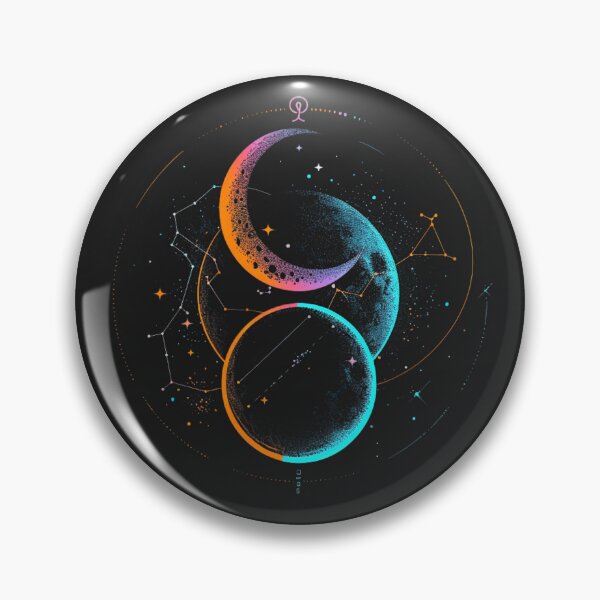 Item preview, Neon Moon Phases  Minimalist Celestial Synthwave Art designed and sold by RetroWaveArtCo.