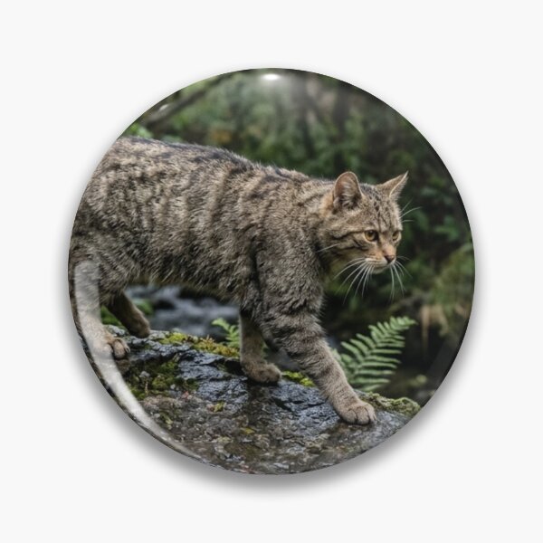 Item preview, Wild cat walking on wet rock designed and sold by Malisa345.