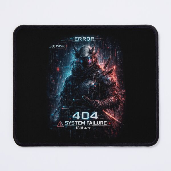 Item preview, 404 System Failure Cyberpunk Samurai Sci-Fi Streetwear Art designed and sold by NeonVoid Studio.