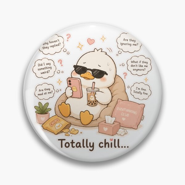 Item preview, Cute Duck Totally Chill Overthinking Mood designed and sold by Sadia  Jannat.