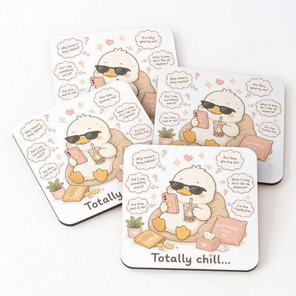 Item preview, Cute Duck Totally Chill Overthinking Mood designed and sold by Sadia  Jannat.